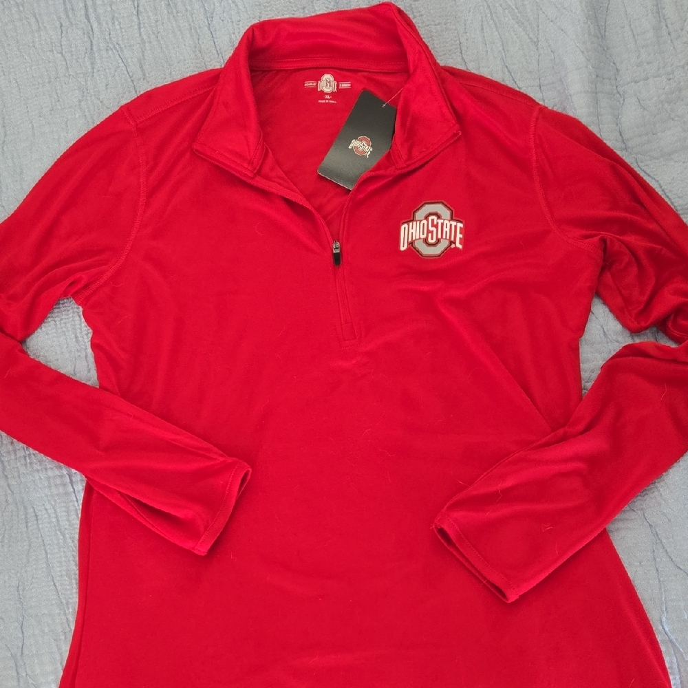 Ohio State Women's Red Quarter-Zip Sweatshirt XL